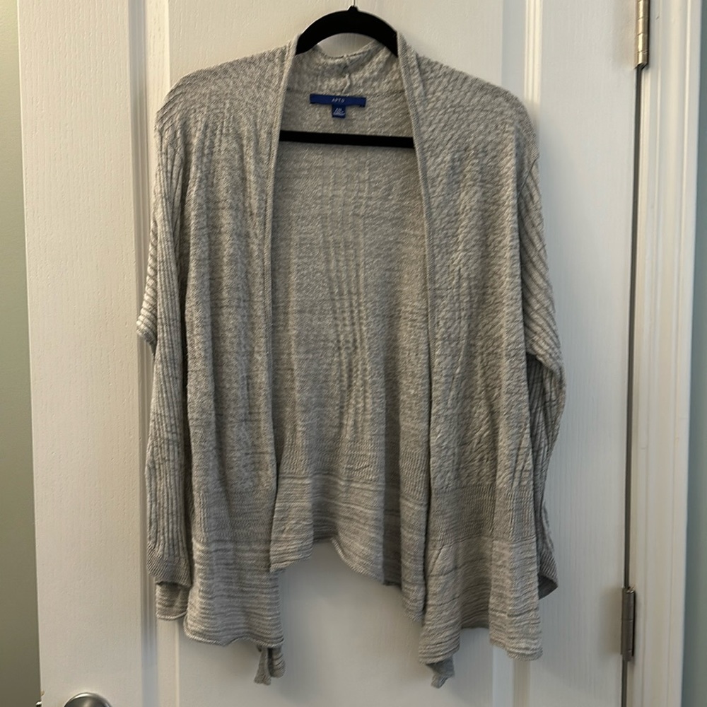 Apt. 9 Silver Gray Cable Knit Open Cardigan Size XXL